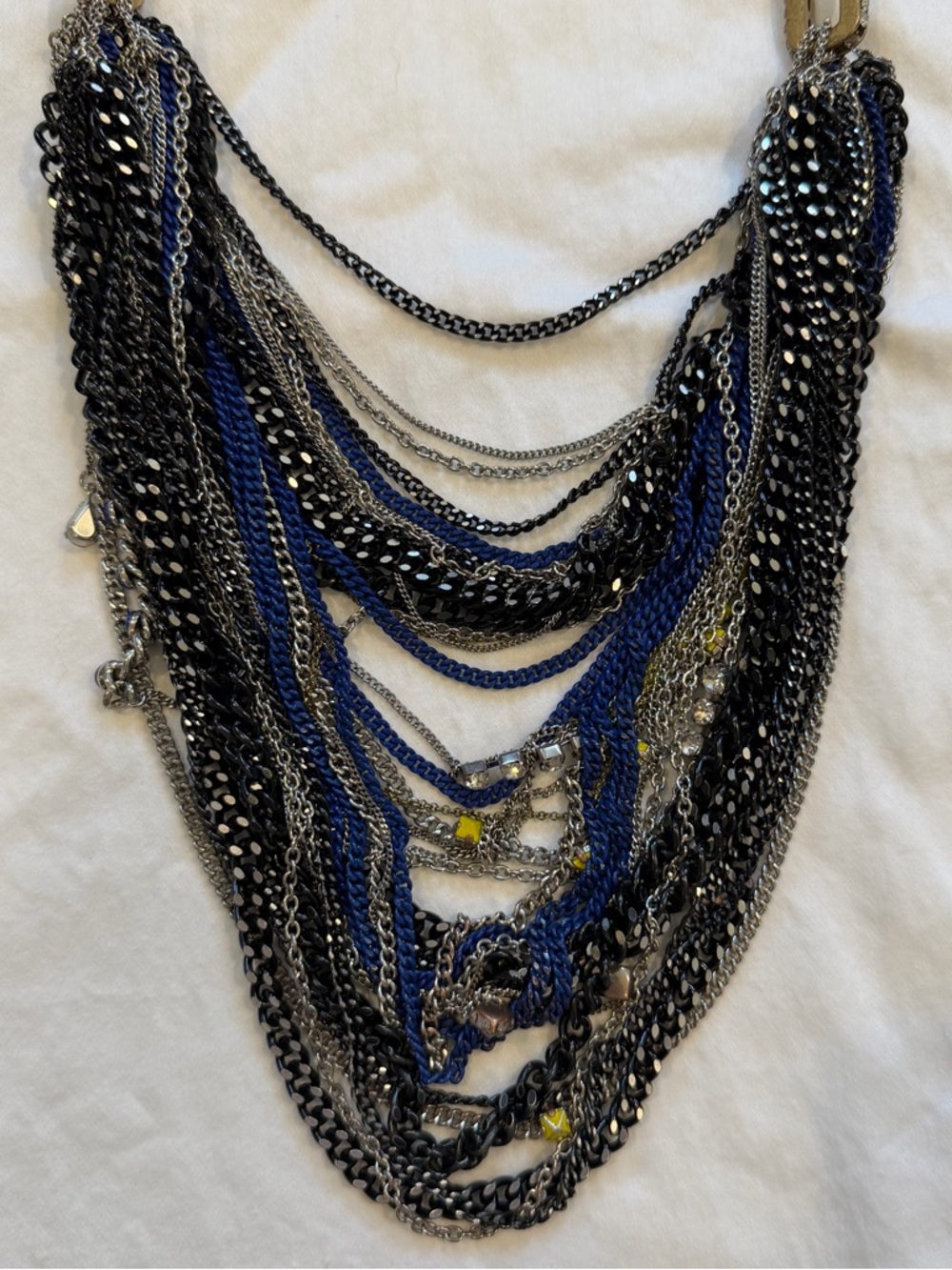 Juicy Couture Black & Blue Multi-Strand Statement Necklace